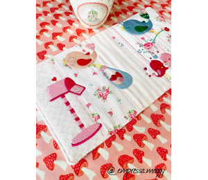 Stickdatei ITH - Patchwork Flip & Fold Platzdecke Untersetzer bis 36x24